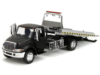 International DuraStar 4400 Flatbed Tow Truck Matt Black 1/24 Diecast Model Car by Jada