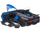 2019 Bugatti Chiron Sport French Racing Blue and Carbon 1/18 Model Car by Autoart