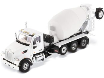 Peterbilt 567 with McNeilus Bridgemaster Mixer White and Gray 1/50 Diecast Model by Diecast Masters