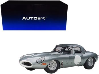 Jaguar Lightweight E Type Roadster RHD (Right Hand Drive) Dark Silver 1/18 Model Car by Autoart