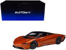 McLaren Speedtail Volcano Orange Metallic with Black Top and Suitcase Accessories 1/18 Model Car by Autoart