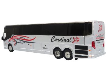 Prevost H3-45 Coach Bus "Cardinal Transportation" Silver Metallic with Graphics Limited Edition 1/87 (HO) Diecast Model by Iconic Replicas