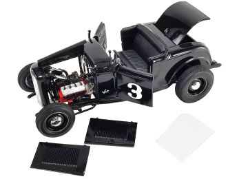 1932 Ford Salt Flat Roadster #3 Black "Vic Edelbrock" Limited Edition to 414 pieces Worldwide 1/18 Diecast Model Car by ACME