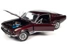 1967 Ford Mustang GT 2+2 Burgundy Metallic with White Side Stripes "American Muscle" Series 1/18 Diecast Model Car by Auto World