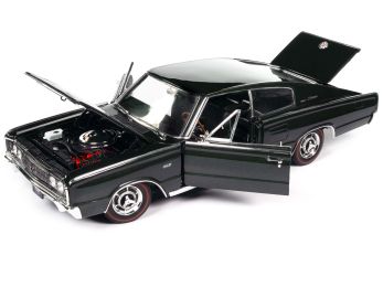 1966 Dodge Charger Dark Green Metallic "Muscle Car & Corvette Nationals" (MCACN) "American Muscle" Series 1/18 Diecast Model Car by Auto World