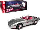 1986 Chevrolet Corvette Convertible Silver Metallic with Pink Interior "Barbie" "Silver Screen Machines" 1/18 Diecast Model Car by Auto World