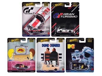 "Pop Culture 2024" 5 piece Set C "Premium Series" Diecast Model Cars by Hot Wheels