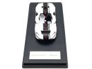 McLaren Elva Convertible White with Carbon and Red Stripes 1/64 Diecast Model Car by LCD Models