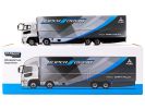 Mitsubishi Fuso Truck Silver Metallic with Transporter "Super Great" "Truck64" Series 1/64 Diecast Model Car by Tarmac Works