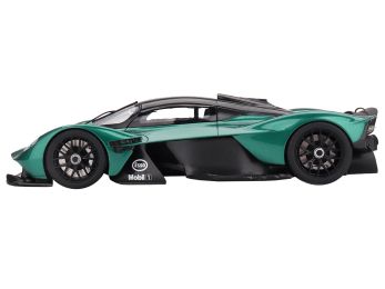 Aston Martin Valkyrie Aston Martin Racing Green Metallic with Black Top 1/18 Model Car by Top Speed